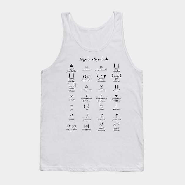 Algebra Symbols Tank Top by ScienceCorner